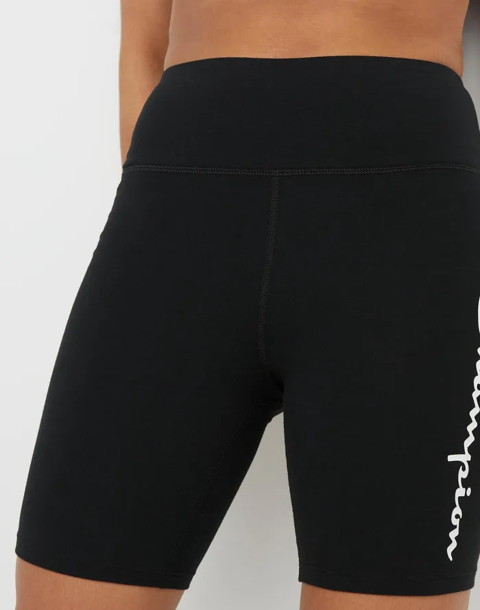 Authentic Bike Shorts Script Logo 7034 Black Women Champion Shorts
