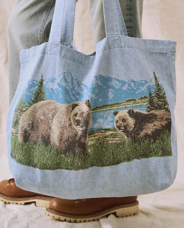 Bags Women039s The Great The Tote Light Indigo With Bear Graphic