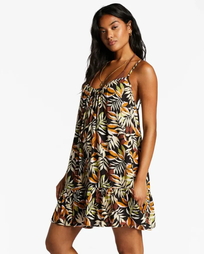 Beach Vibes Swim Cover Up Black Pebble Women Billabong Beach Cover Ups