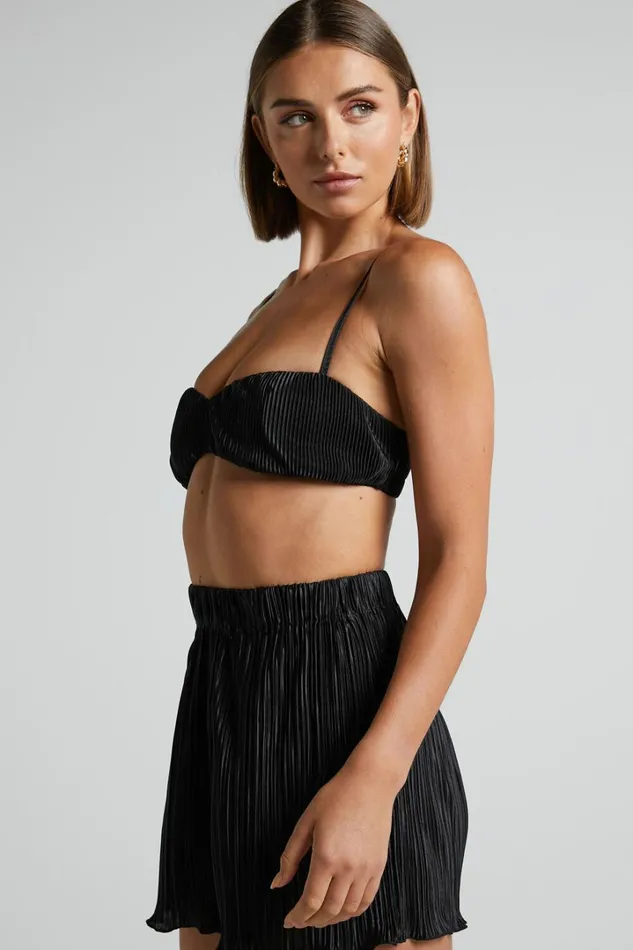 Beca Bralette 8211 Plisse Sweetheart Bralette In Black Women Showpo Curve Clothes