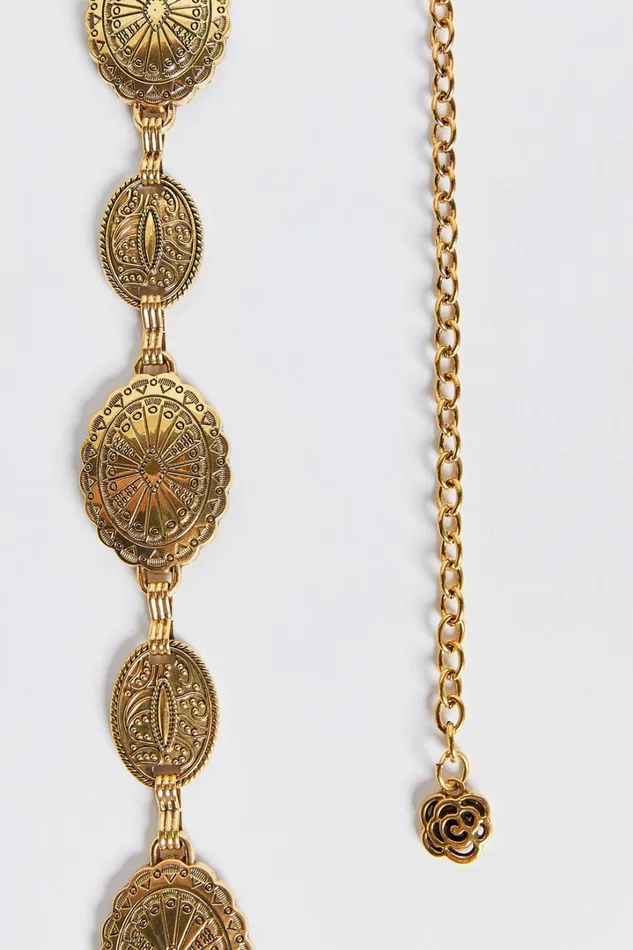 Bellerose Belt 8211 Gold Circle Detail Chain Belt In Gold Women Showpo Belts