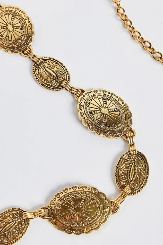 Bellerose Belt 8211 Gold Circle Detail Chain Belt In Gold Women Showpo Belts