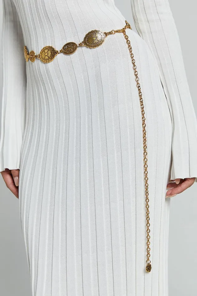 Bellerose Belt 8211 Gold Circle Detail Chain Belt In Gold Women Showpo Belts