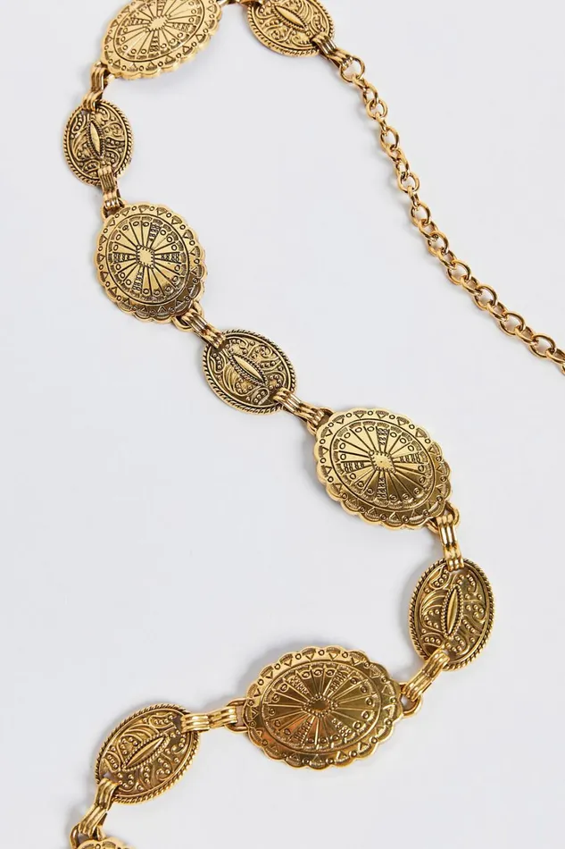 Bellerose Belt 8211 Gold Circle Detail Chain Belt In Gold Women Showpo Belts