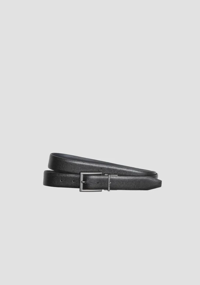 Belts Men Antony Morato DoubleFace Leather Belt Black