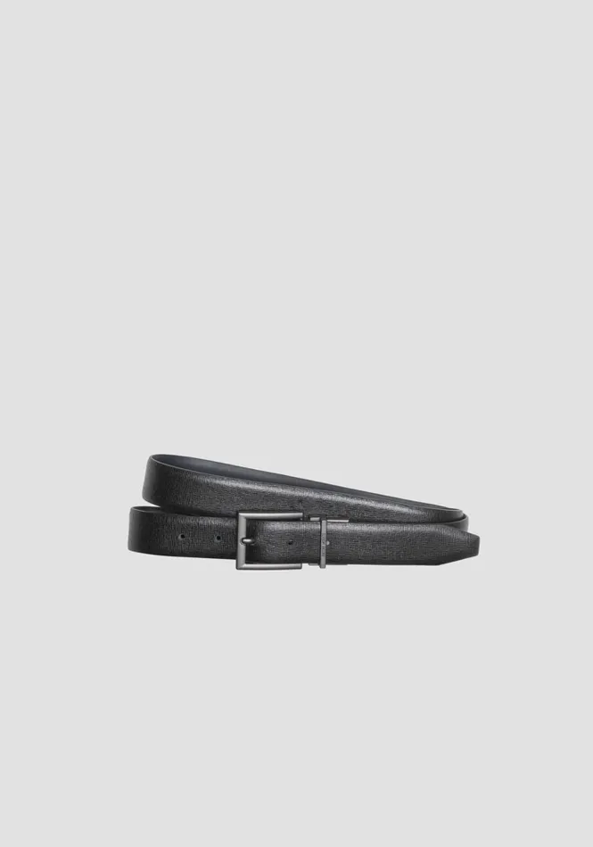 Belts Men Antony Morato DoubleFace Leather Belt Black