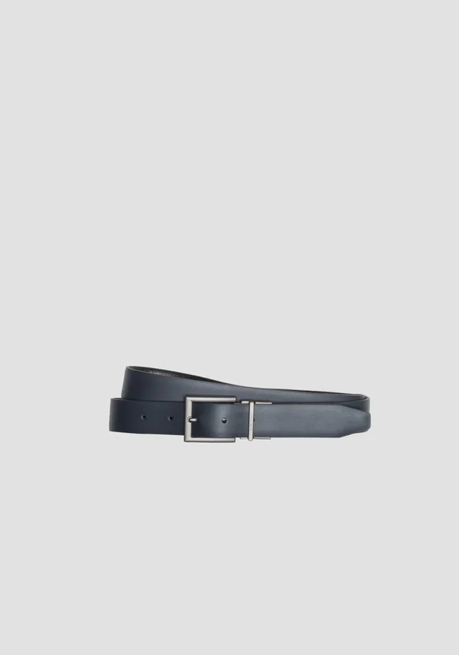 Belts Men Antony Morato DoubleFace Leather Belt Black