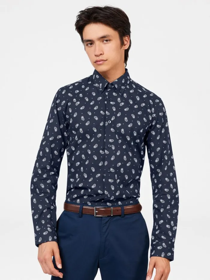 Ben Sherman Archive Print Shirts Men Micro Paisley Print Shirt 8211 Dark Navy Ben Sherman Archive Print Shirts Men Micro Paisley Print Shirt 8211 Dark Navy