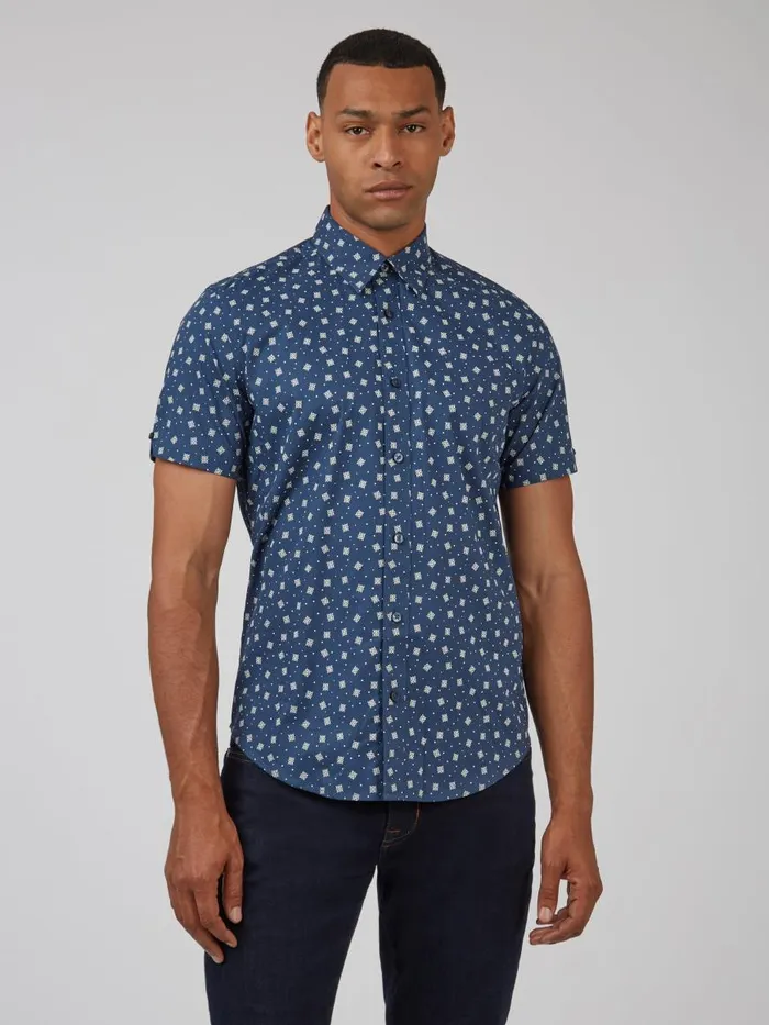 Ben Sherman Archive Print Shirts Men Scatter Print ShortSleeve Shirt 8211 Dark Blue Ben Sherman Archive Print Shirts Men Scatter Print ShortSleeve Shirt 8211 Dark Blue