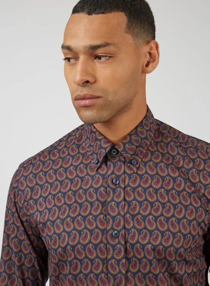 Ben Sherman Archive Print Shirts Men Slim Fit Paisley Print LongSleeve Shirt Ben Sherman Archive Print Shirts Men Slim Fit Paisley Print LongSleeve Shirt