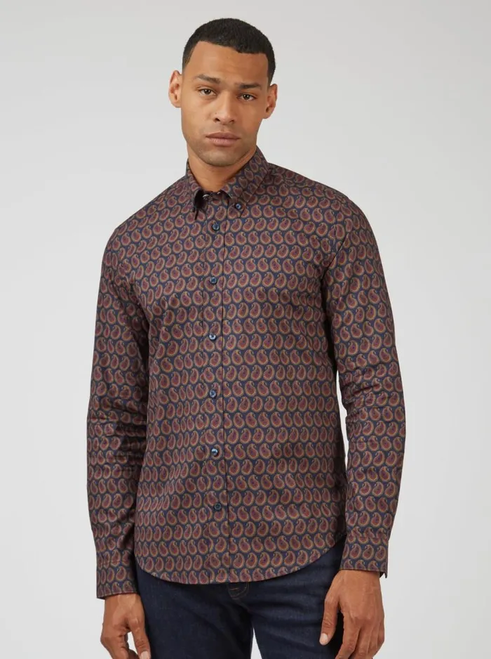 Ben Sherman Archive Print Shirts Men Slim Fit Paisley Print LongSleeve Shirt Ben Sherman Archive Print Shirts Men Slim Fit Paisley Print LongSleeve Shirt