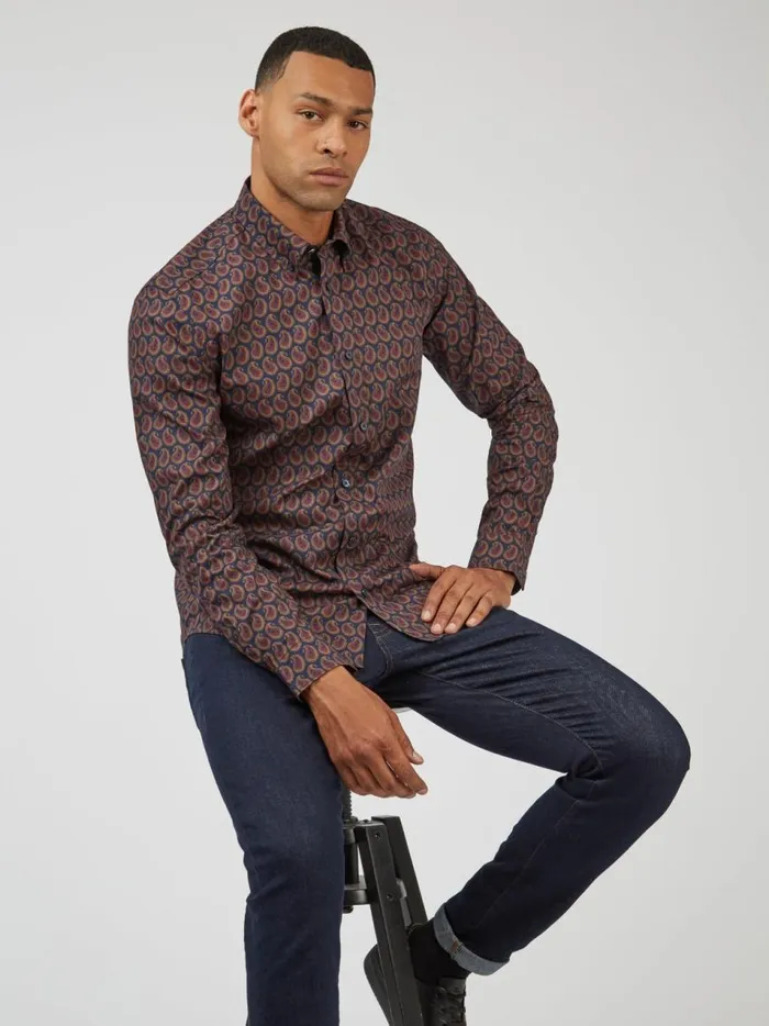 Ben Sherman Archive Print Shirts Men Slim Fit Paisley Print LongSleeve Shirt Ben Sherman Archive Print Shirts Men Slim Fit Paisley Print LongSleeve Shirt