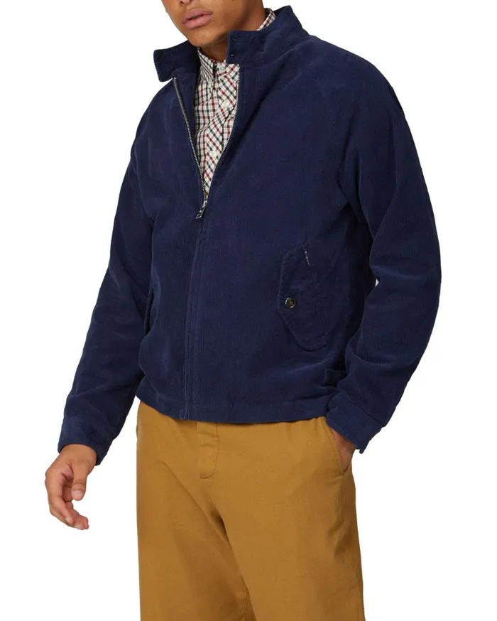 Ben Sherman Harrington Jackets Men Cord Harrington Jacket 8211 Ink