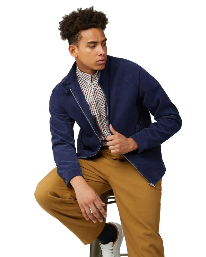Ben Sherman Harrington Jackets Men Cord Harrington Jacket 8211 Ink
