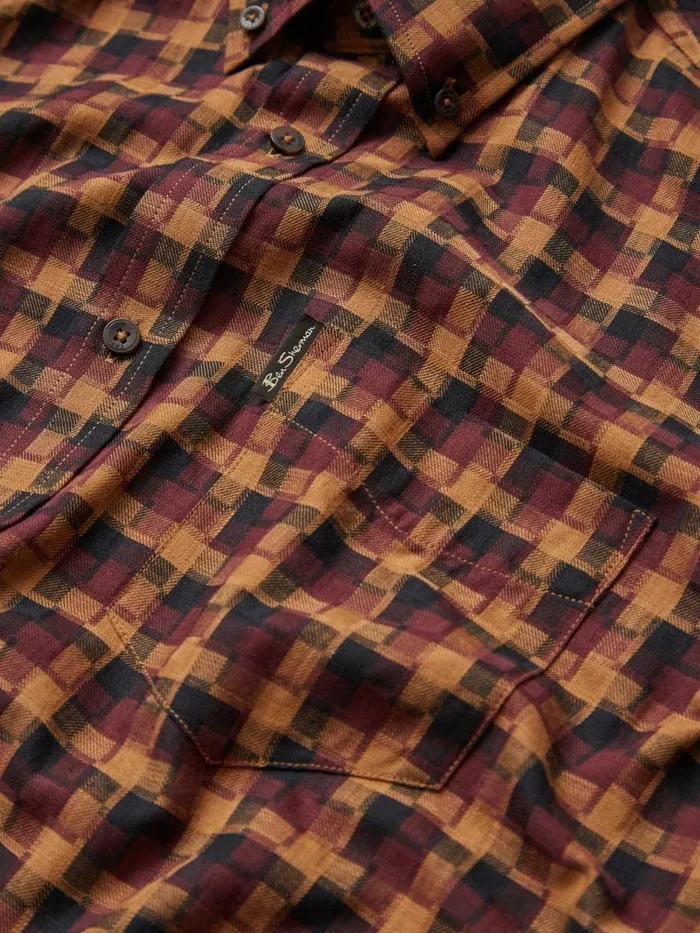 Ben Sherman Heritage Check Shirts Men Fractured Gingham Check LongSleeve Shirt