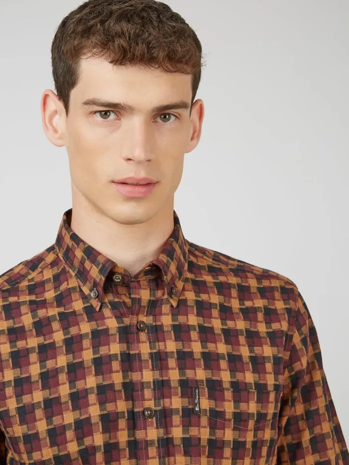 Ben Sherman Heritage Check Shirts Men Fractured Gingham Check LongSleeve Shirt Ben Sherman Heritage Check Shirts Men Fractured Gingham Check LongSleeve Shirt