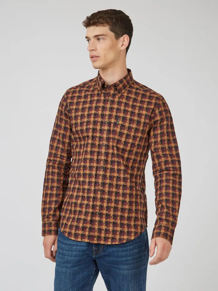 Ben Sherman Heritage Check Shirts Men Fractured Gingham Check LongSleeve Shirt Ben Sherman Heritage Check Shirts Men Fractured Gingham Check LongSleeve Shirt