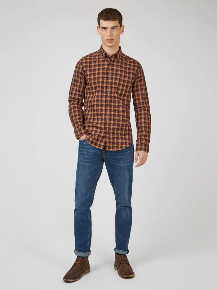 Ben Sherman Heritage Check Shirts Men Fractured Gingham Check LongSleeve Shirt Ben Sherman Heritage Check Shirts Men Fractured Gingham Check LongSleeve Shirt