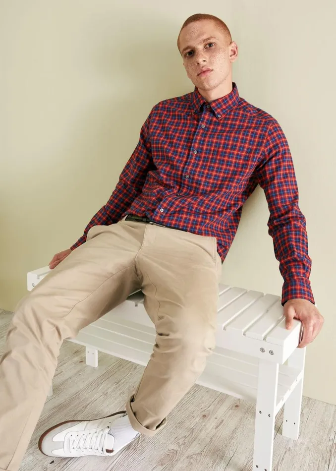 Ben Sherman Heritage Check Shirts Men House Tartan Twill Shirt 8211 Red