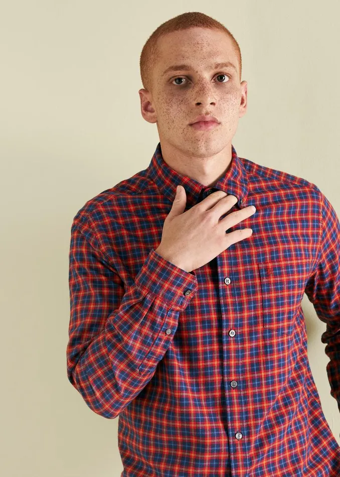 Ben Sherman Heritage Check Shirts Men House Tartan Twill Shirt 8211 Red