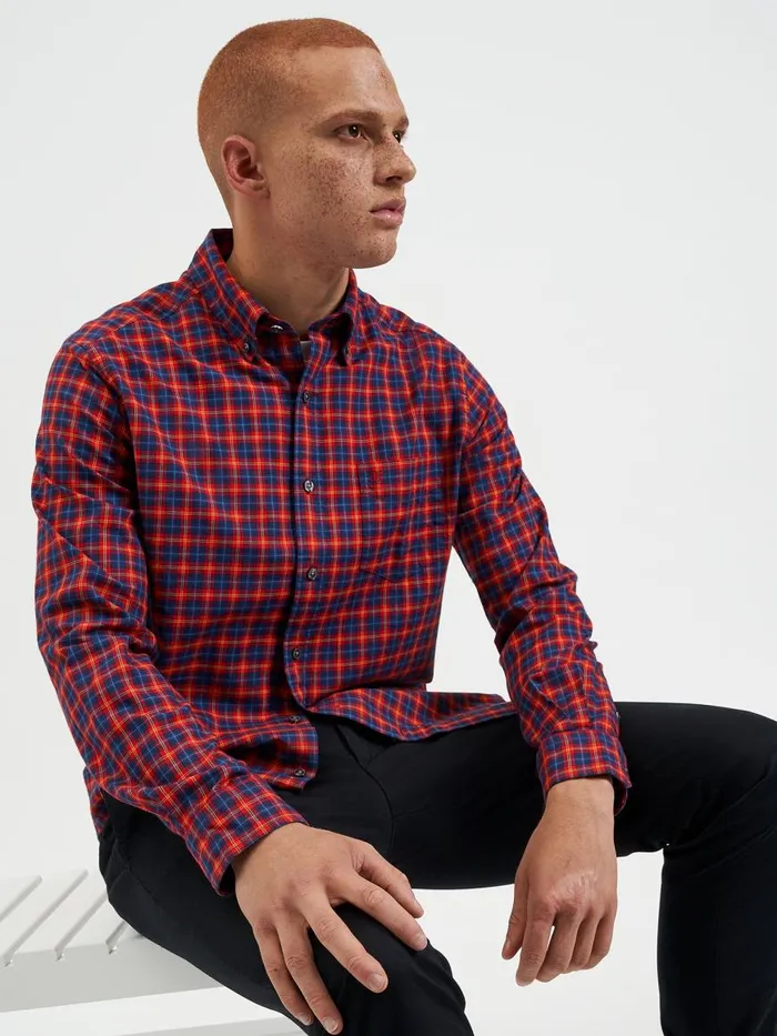 Ben Sherman Heritage Check Shirts Men House Tartan Twill Shirt 8211 Red