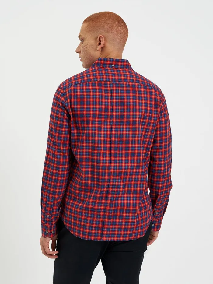 Ben Sherman Heritage Check Shirts Men House Tartan Twill Shirt 8211 Red
