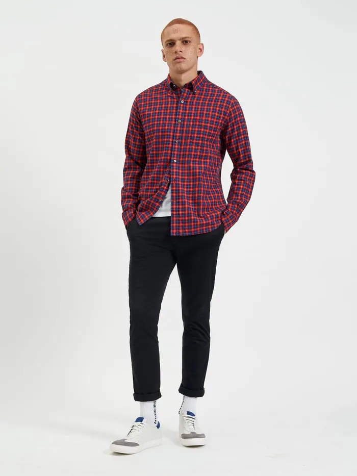 Ben Sherman Heritage Check Shirts Men House Tartan Twill Shirt 8211 Red