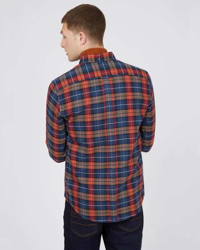 Ben Sherman Heritage Check Shirts Men LongSleeve Striped Check Shirt 8211 Camel