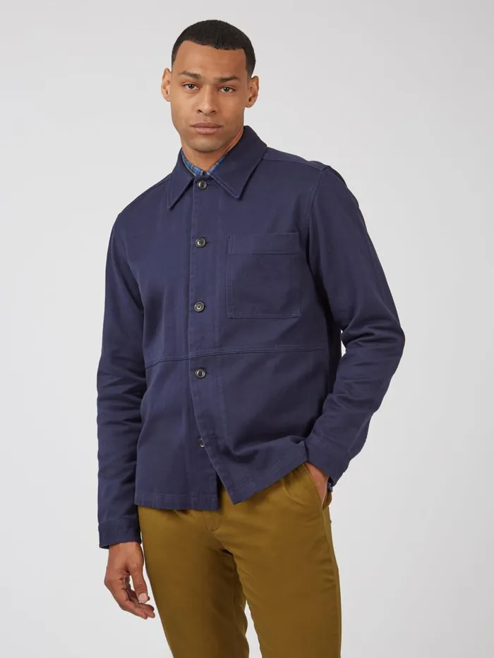 Ben Sherman Jackets and Outerwear Men Casual Twill Workwear Jacket 8211 Marine