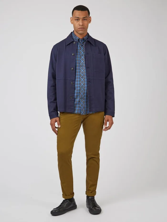 Ben Sherman Jackets and Outerwear Men Casual Twill Workwear Jacket 8211 Marine