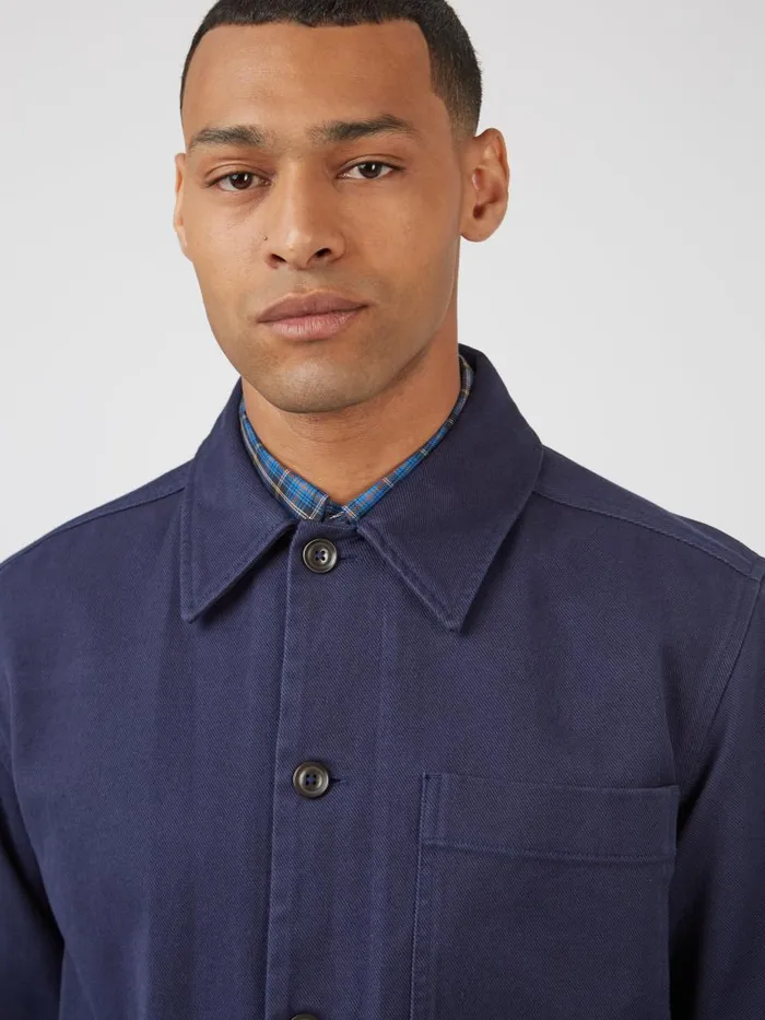 Ben Sherman Jackets and Outerwear Men Casual Twill Workwear Jacket 8211 Marine