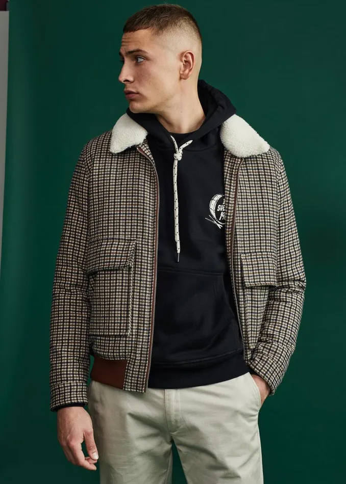 Ben Sherman Jackets and Outerwear Men Heritage Check Wool Blend Jacket