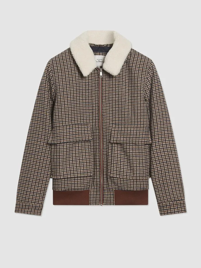 Ben Sherman Jackets and Outerwear Men Heritage Check Wool Blend Jacket