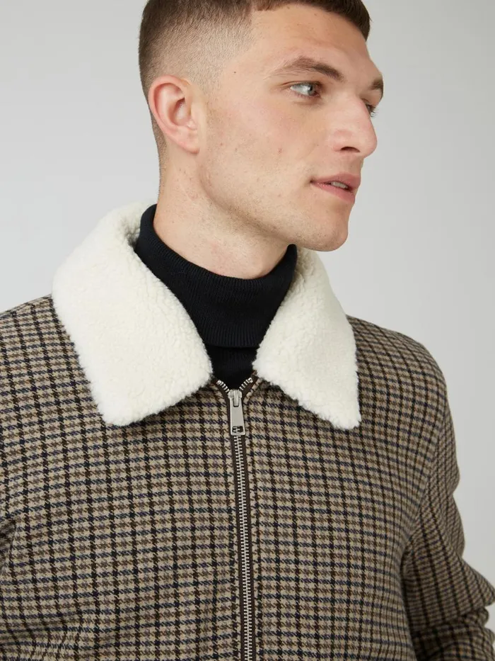 Ben Sherman Jackets and Outerwear Men Heritage Check Wool Blend Jacket