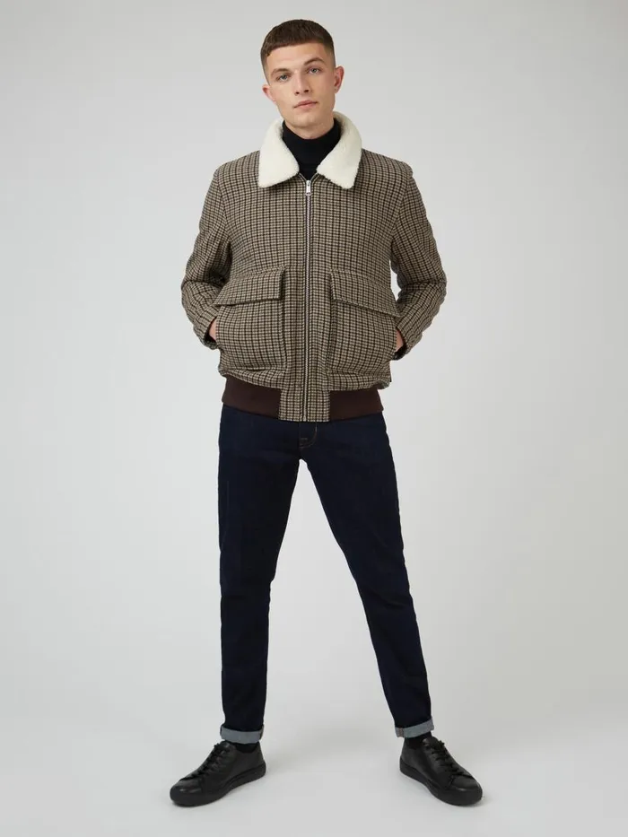 Ben Sherman Jackets and Outerwear Men Heritage Check Wool Blend Jacket