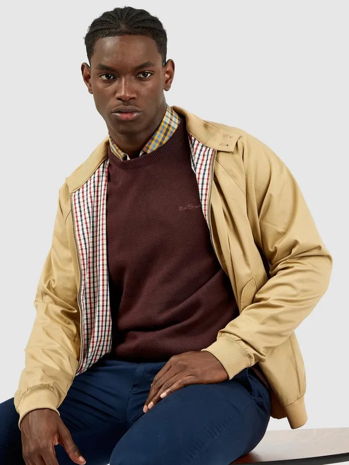 Ben Sherman Jackets and Outerwear Men Signature Harrington Jacket 8211 Sand