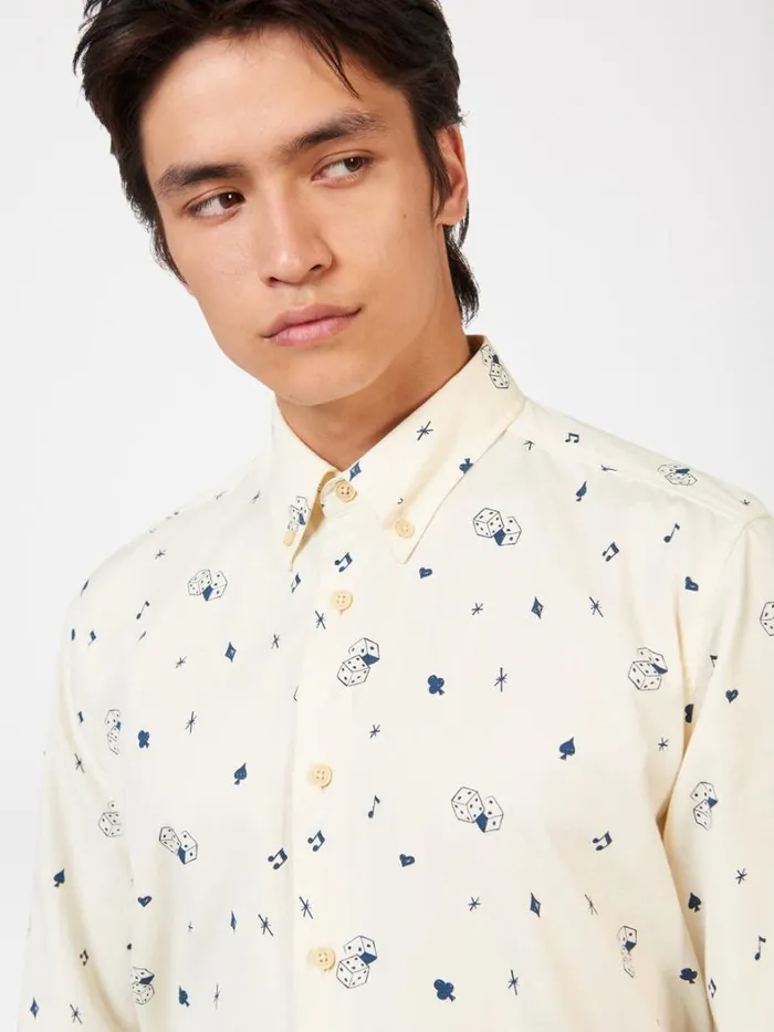 Ben Sherman Long Sleeve Shirts Men Conversational Icon Print Shirt