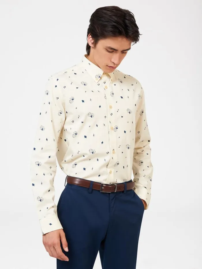 Ben Sherman Long Sleeve Shirts Men Conversational Icon Print Shirt Ben Sherman Long Sleeve Shirts Men Conversational Icon Print Shirt