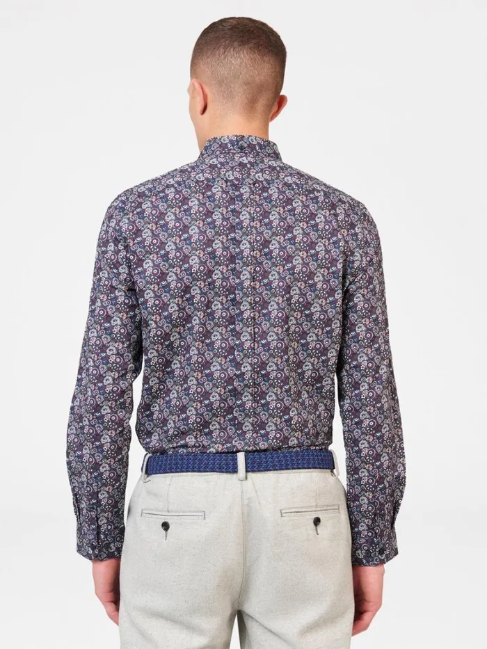 Ben Sherman Long Sleeve Shirts Men Winter Floral Print Shirt 8211 Plum Ben Sherman Long Sleeve Shirts Men Winter Floral Print Shirt 8211 Plum