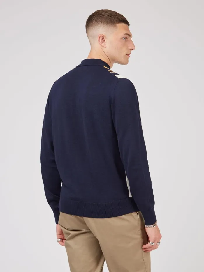 Ben Sherman Mod Knit Polos Men Signature Mod Knit Stripe Polo 8211 Marine Ben Sherman Mod Knit Polos Men Signature Mod Knit Stripe Polo 8211 Marine