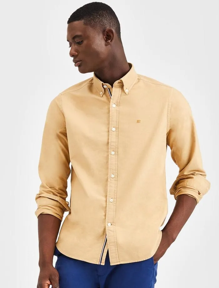 Ben Sherman Oxford Shirts Men Beatnik Oxford Garment Dye Shirt 8211 Khaki