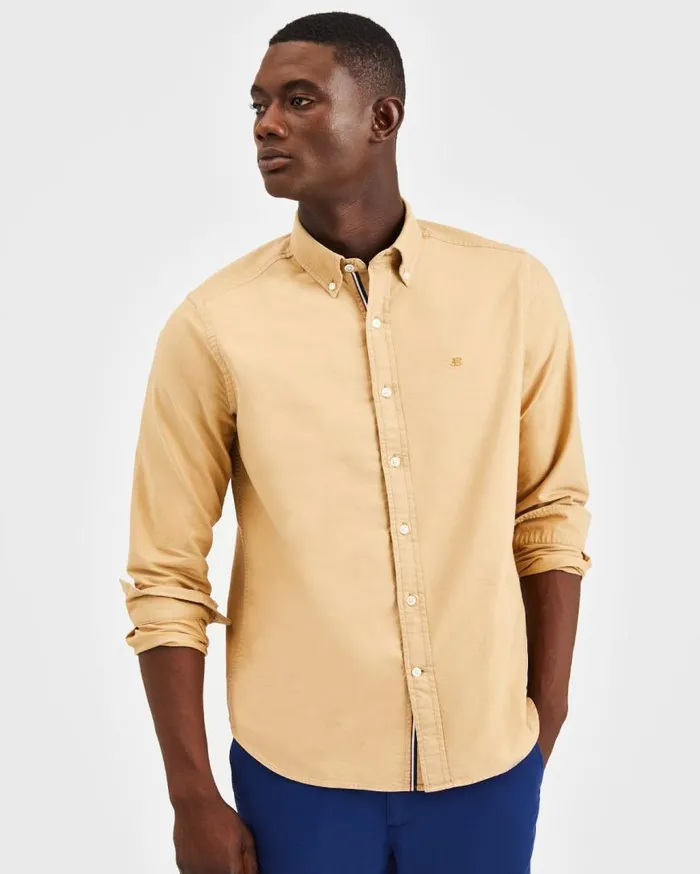 Ben Sherman Oxford Shirts Men Beatnik Oxford Garment Dye Shirt 8211 Khaki