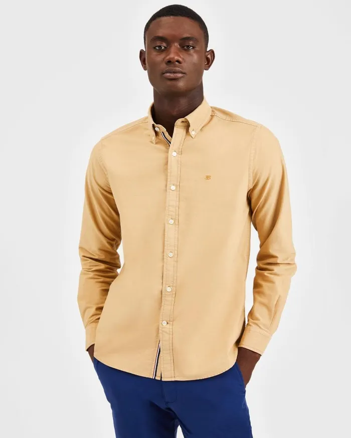 Ben Sherman Oxford Shirts Men Beatnik Oxford Garment Dye Shirt 8211 Khaki