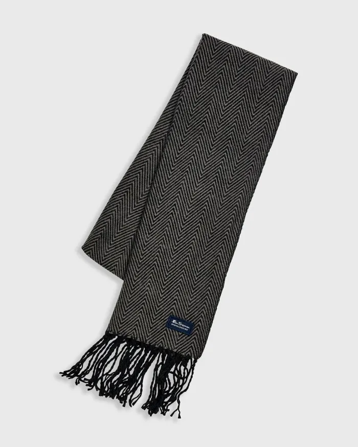 Ben Sherman Scarves and Cold Weather Men Herringbone Fringed Scarf