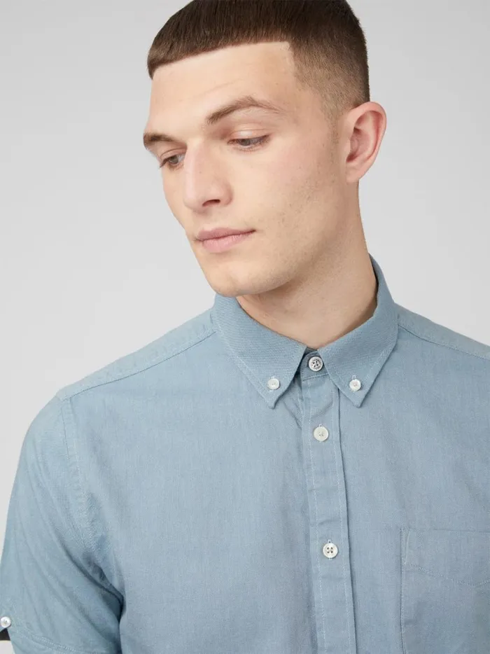 Ben Sherman Short Sleeve Shirts Men Signature Organic ShortSleeve Oxford Shirt 8211 Blue Shadow Ben Sherman Short Sleeve Shirts Men Signature Organic ShortSleeve Oxford Shirt 8211 Blue Shadow