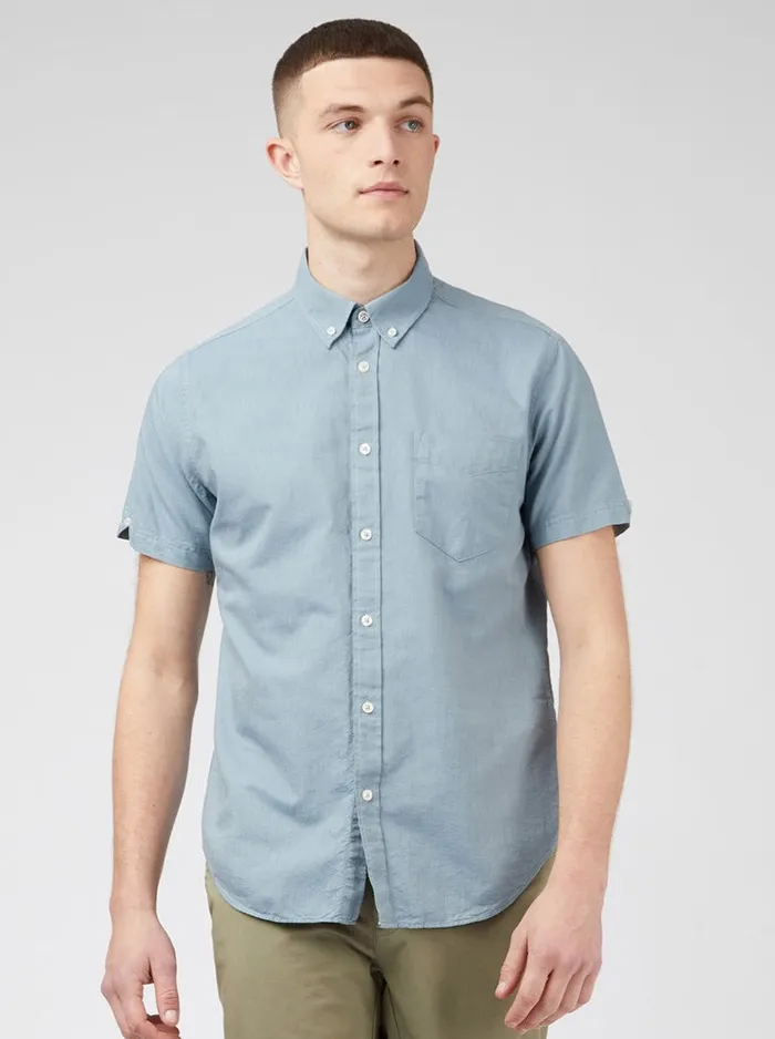 Ben Sherman Short Sleeve Shirts Men Signature Organic ShortSleeve Oxford Shirt 8211 Blue Shadow Ben Sherman Short Sleeve Shirts Men Signature Organic ShortSleeve Oxford Shirt 8211 Blue Shadow