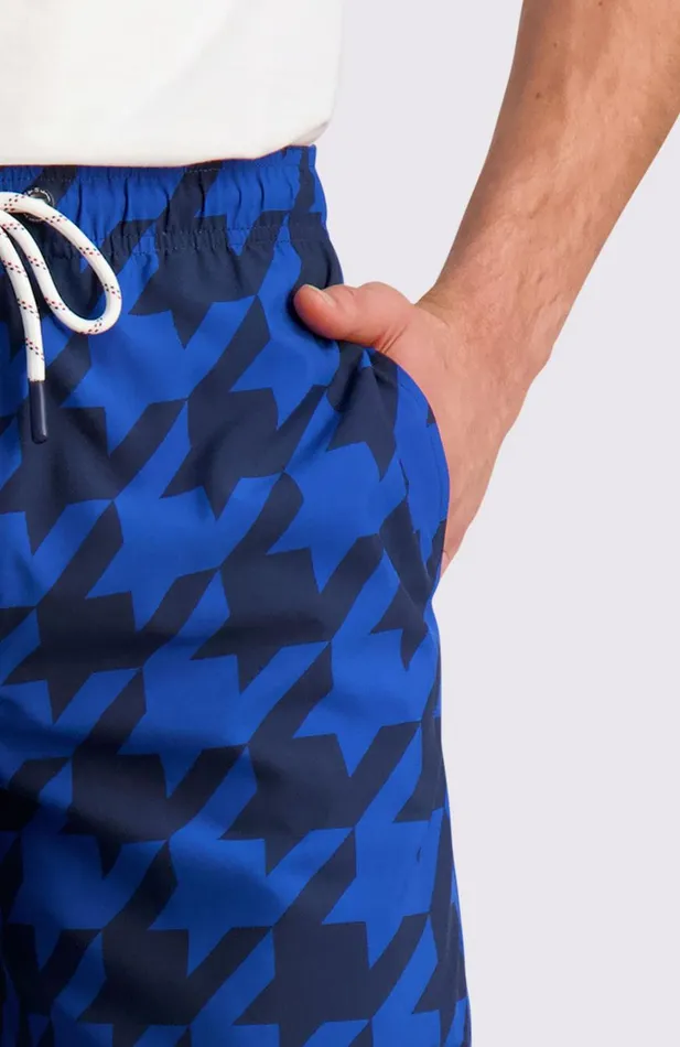 Ben Sherman Shorts Men Houndstooth Print Swim Trunks