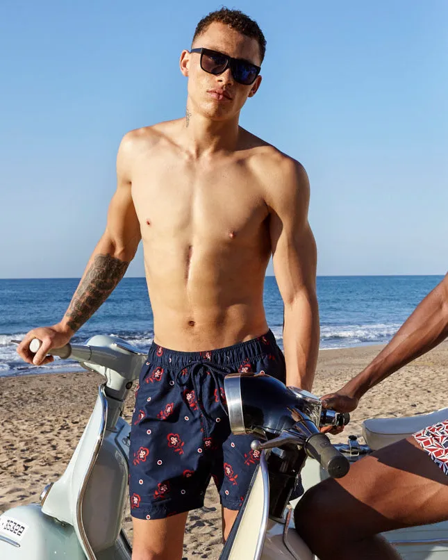 Ben Sherman Shorts Men Turquoise Bay Floral Print Swim Short 8211 Navy