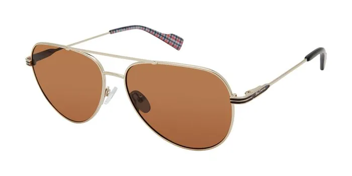 Ben Sherman Sunglasses Men Shaftesbury Polarized Oversized Aviator Eco Sunglasses 8211 Gold