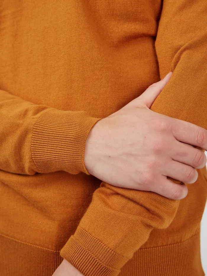 Ben Sherman Sweaters and Knits Men Signature Knit Crewneck Sweater 8211 Ochre